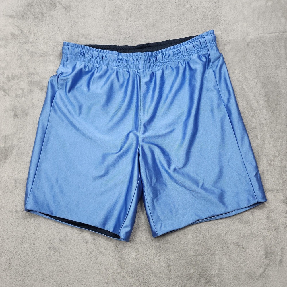 Vintage Foot Locker Shorts Mens L Blue Mesh Reversible Basketball Gym Workout